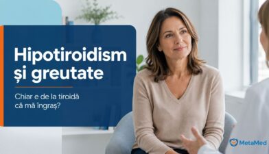 Femeie la consult endocrinologic pentru hipotiroidism și probleme de greutate